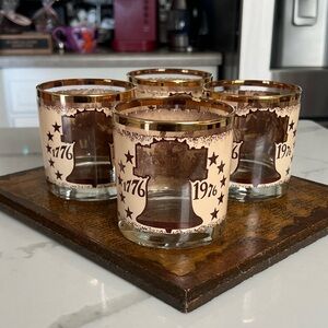 Vintage Bicentennial Declaration of Independence Whiskey Glasses Set of 4